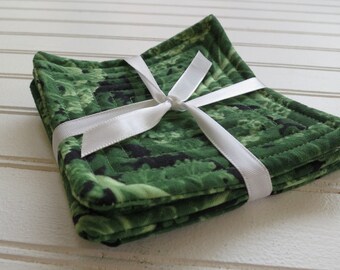 Set of 4 Quilted Coasters - Kale