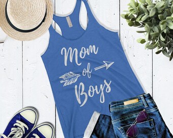 Cute Mom of Boys Tank Top Raising Boys shirt Mother of Boys Gift Boy Mama Mom Life Shirt Mom Tank Mothers Day Shirt Gift For Mom