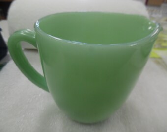 Vintage jadite pitcher, jadite milk pitcher, fire king jadite, old fire king, vintage jadite, vintage fire king