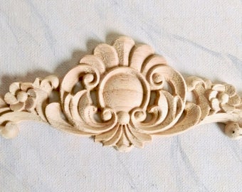 Flower wood applique, furniture applique, wood onlay, furniture decoration, wood embellishment, wood carving, furniture onlay