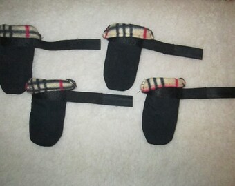 Fleece lined 330 nylon booties, Need Exact Measurements,multiple sizes,firm closure, canvas patch, created in Duluth, Minnesota