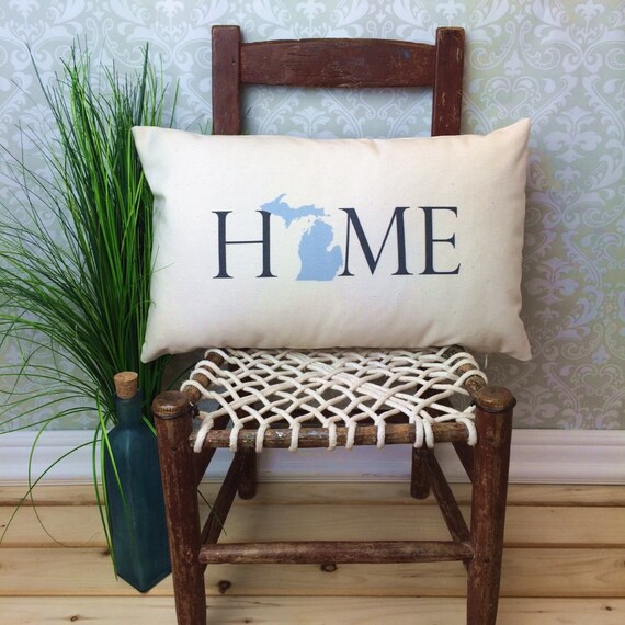 Michigan Pillow Long Pillow Home Pillow State Pillow Home