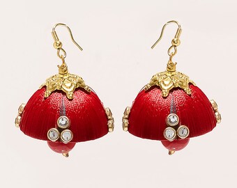 Silk Tread Earrings JHUMKI INDIAN JHUMKI Traditional Earrings fine Jewellery fashion earrings