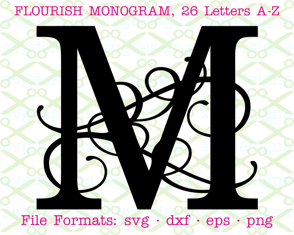 Download Svg Fancy Monogram Letters For Download Silhouette - Layered SVG C...
