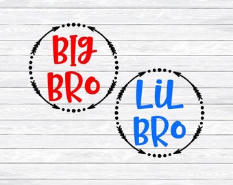 Little Brother, Big Brother, Sibling, Brothers, Svg Dxf Png, files for, Silhouette, Cricut, Shirts, Arrow Frame, Arrow Vector, Boys, bro