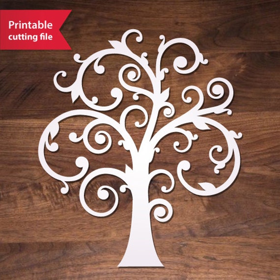 Download Laser cut tree template svg. Die cut tree vector for
