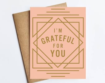 Grateful For You - NOTECARD - FREE SHIPPING!
