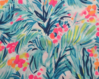 serene blue tippy top poplin cotton fabric square 18"x18" ~ lilly summer 2017 ~ lilly pulitzer