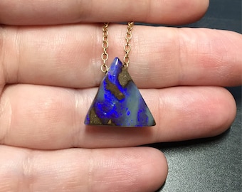 Boulder Opal Pendant. Mother's Day Gift. Natural Opal. Opal Necklace. Bridesmaid gift. Opal Jewelry. Boulder Opal. Boulder Opal Necklace.