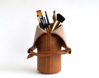Makeup Brush Holder Makeup Brush Roll Makeup Storage Brush Bag Gift For Women Travel Makeup Brush Pouch Brown Makeup bag Travel Cosmetic Bag