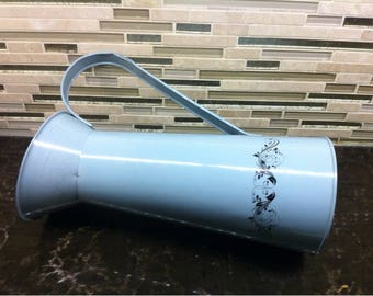 Gray Enamel Pitcher - Enamel Jug - Rustic Vase