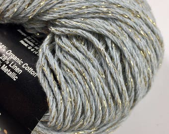 Stacy Charles Yarn (Tigris) - Gray-Blue/Gold Metallic