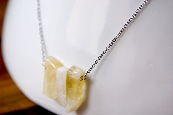 Citrine Bar necklace on 925 Sterling Silver, Citrine Gemstone, for Her, Gemstone bar, birthstone, Citrine jewelry, Minimalist, Zodiac