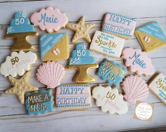 birthday 50th cookie cookies beach