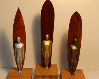 Custom Koa Wood "Surfrider" Surf Trophy or Award