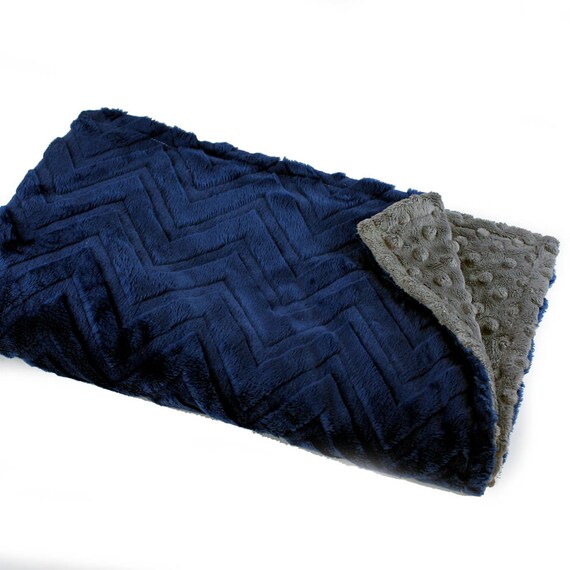 Chevron Minky Baby Blanket, Gray Navy Chevron Personalized Blanket, Name Blanket, Baby Gift, Baby shower gift, Baby Boy Chevron Baby Blanket