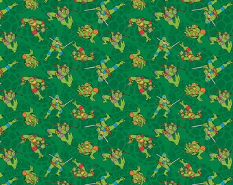 Teenage Mutant Ninja Turtles Fabric TMNT Fabric Nickelodeon Fabric Mutated in 1984 Fabric From Springs Creative