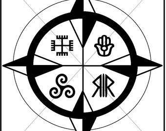 House Positive Energy Protective Symbol Digital Design Print Decor Wall Art House
