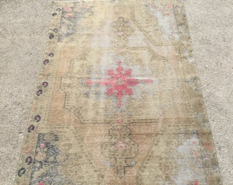 7.1x4.3 feet 216x130 cm, Anatolian Rug, Oushak Anatolian Carpet Rug, Tribal Rug,Vintage Turkish Rug,Bohemian Carpet Rug, Turkish Ethnic Rug,