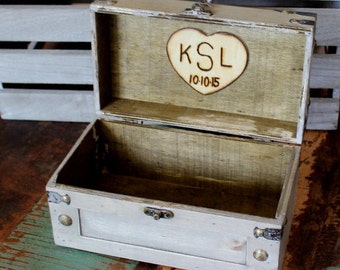 Keepsake Box Memory Box Love Letters Time Capsule Jewelry Box Treasure Chest Trunk (SMALL)