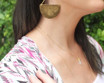 Statement Earrings, Large Gold Dangle Earrings, Boho Earrings, Gold Earrings, Dangling Earrings, Gift for Her