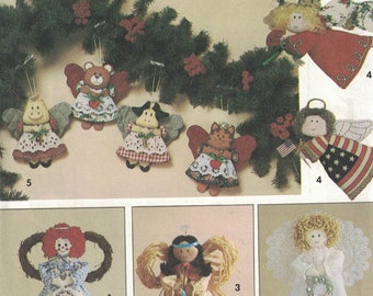 Simplicity 7549 Vintage Pattern - Angel Tree Topper and Ornaments in Variations UNCUT Craft Pattern