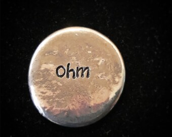 Custom. Hand stamped. Personalized. Pewter. worry stone. Your choice of word/words. What’s your word?