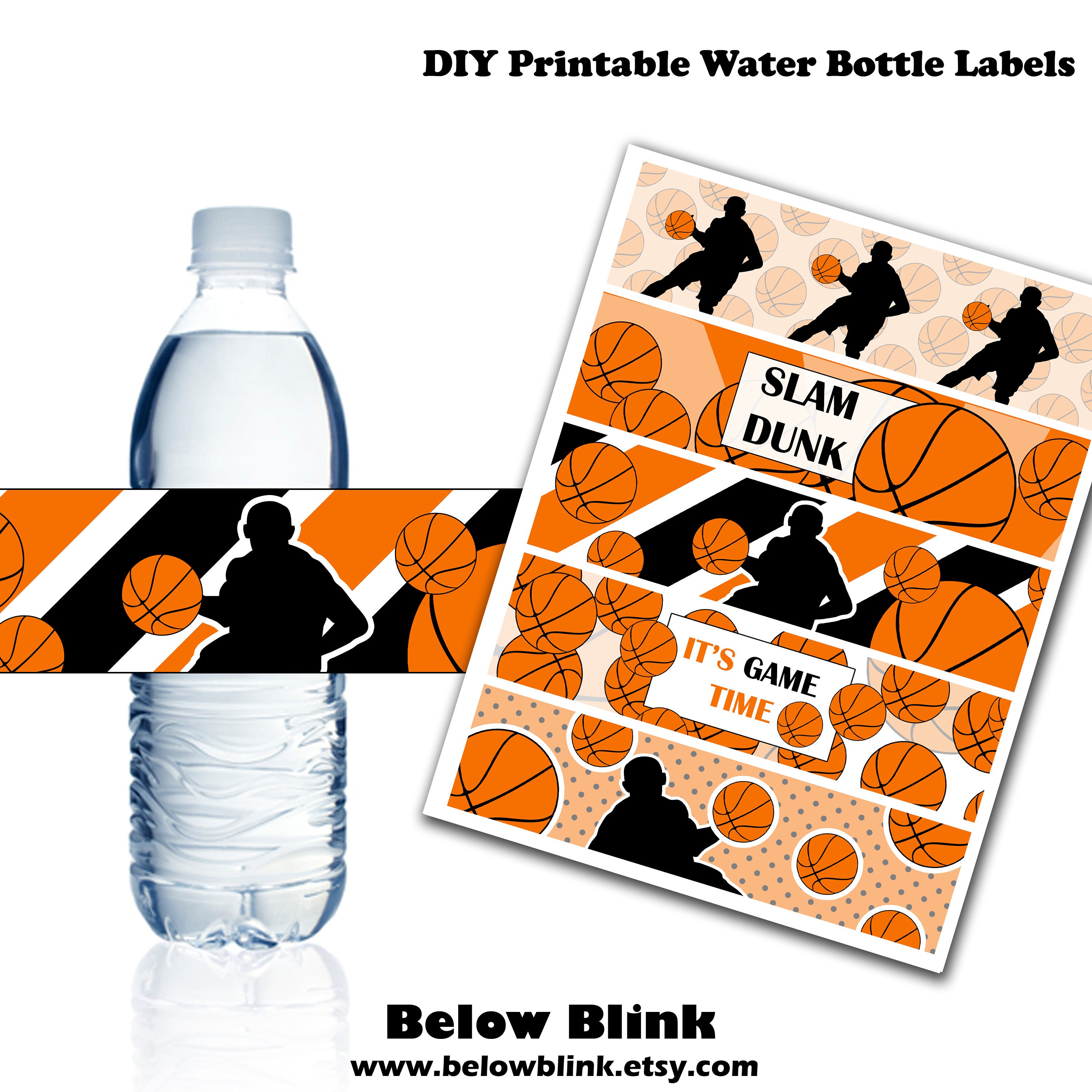 Basketball Water Bottle Labels Printable Water Bottle Labels