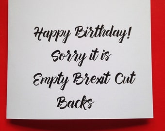 Brexit Jokes, Birthday Cards, Budget Jokes, Politics Cards, EU Humour, Light Hearted Cards, Unique English Jokes, British Jokes