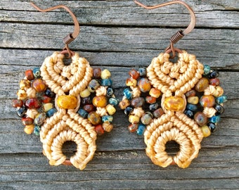 Micro-Macrame Earrings - Rustic Picasso