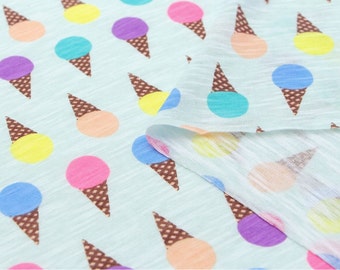 Slub Knit Fabric Icecream Mint By The Yard