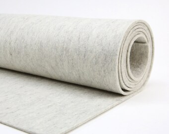 3mm Wool Felt HEATHER WHITE // Thick Wool Felt // Designer Wool Felt - Handbag Felt // 18 X 18