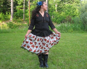 Red RoseLace Gothic Lolita Skirt by Erikas Chiquis