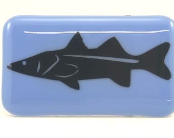 Snook fused glass belt buckle