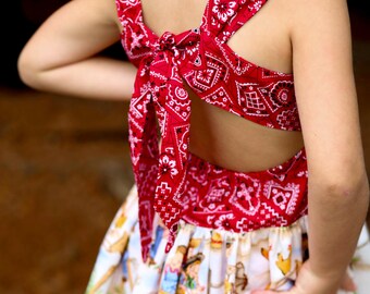 Lil Cowgirl Peekaboo Tie Back Dress ( 2T, 3T, 4T, 5, 6, 7, 8, 10)