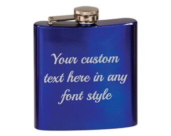 Personalized Laser Engraved Flask - Custom Flask - Your Message - Inscription Flask