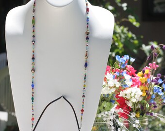 Glasses holder -- Beaded eyeglass holder -- Fun and colorful -- Glasses chain -- Eyeglass chain -- stylish: Glass Menagerie (Model 110G)