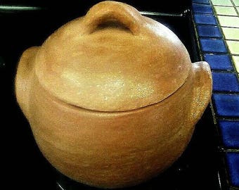 Micaceous beanpot, Pottery Casserole, 3 qt. Mica beanpot, Micaceous Clay Beanpot, beans, rice, stew, soup, flameware