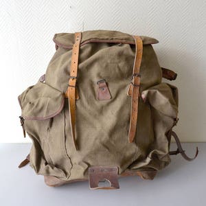 Vintage French Rucksack LAFUMA made in France / scout Backpack / french army hiking bag 50s / rare large model