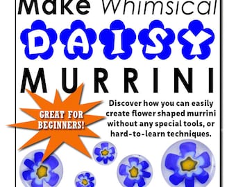 Glass Art, MAKE Whimsical DAISY MURRINI, Lampworking, Millefiori Glass, Lampwork Tutorial, Glass Beads, Murrine Glass, Glass Blowing Lessons