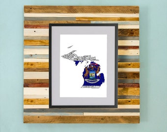 Michigan County Map - Hand Drawing