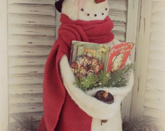 Primitive cloth Snowman PATTERN "Caroling Snowman" CF 904