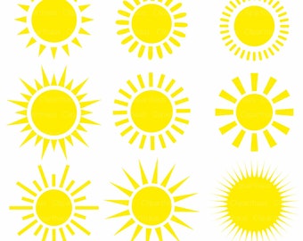 Sun Clipart, Vector Sun, Clipart Commercial Use, Sun Digital Image, Vector Graphics, DIGITAL CLIPART, Sun vector, Digital Clipart, SVG Files