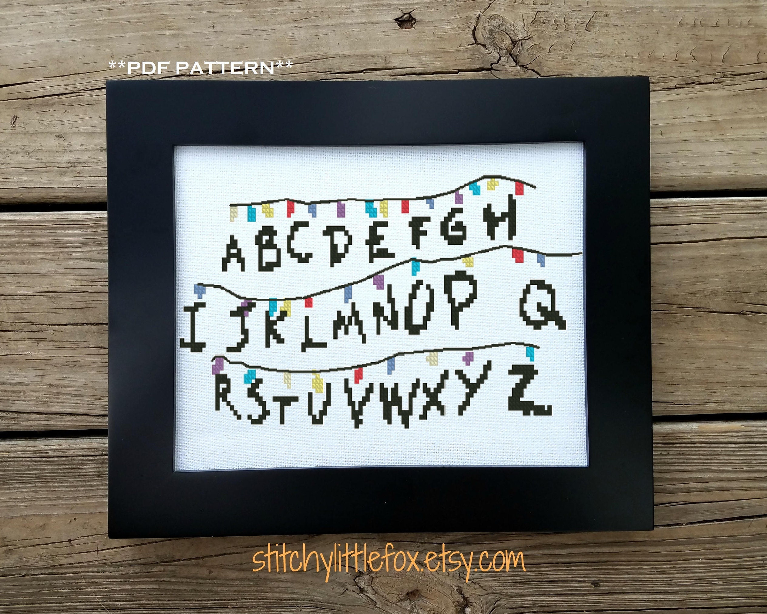 alphabet decor wall printable Alphabet Printable Wall Stitch Stranger Cross Things