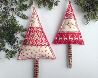 2 x Large Scandi Tree Ornaments Scandi Christmas Tree Ornament Scandanavian Christmas Decoration Nordic Christmas Decorations Scandi Decor