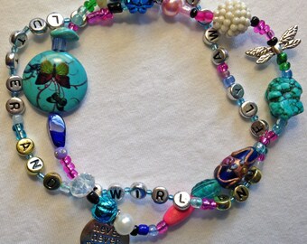 Flutter and Twirl and Fly Awy -- Inspirational anklet
