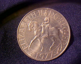 1977 Elizabeth II Commemortive 25 th. Aniversity Silver Jubilee Crown Coin/Medal