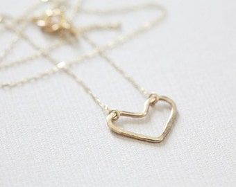 RESERVED for Kristen - open heart necklace, dainty necklace, everyday necklace - 14k gold filled