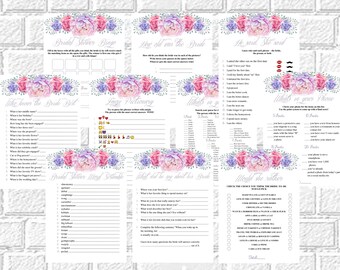 Kate Bridal Shower Games Package Printable Spade Inspired