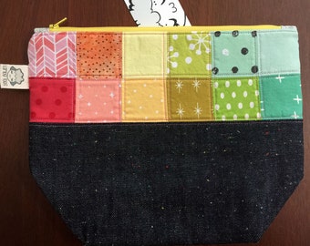 Small Size Zippered Patchwork Project Bag